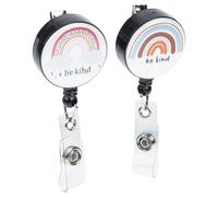 JECOMPRIS Lot de 2 Clips de Badge Rétractables de Crocodile Dévidoir Extensible, Porte-badges D’identification pour Infirmières, Accessoires Colorés Arc-en-ciel, Utilisation Professionnelle