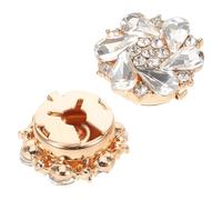 JECOMPRIS Lot de 2 Couvre-boutons Métalliques Or Kc Strass, Clips Décoratifs sans Couture pour Chemise de Smoking, Accessoires DIY pour Manches de Chemise Femme, Ornements Élégants