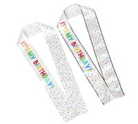 JECOMPRIS Lot de 2 Écharpes D'anniversaire Satinées pour Femme et Fille 82 Cm Paillettes 80 Cm Classique Bandoulières « C'est Mon Anniversaire » Brillantes, Accessoires de Fête Élégants