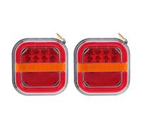 JECOMPRIS Lot de 2 Feux Arrière LED Carrés pour Remorque, Feux Stop, Clignotants et Feu de Position Étanches, Haute Intensité, 12-24v, Adaptés Camions, Camping-cars et Suv