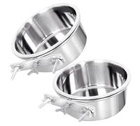 JECOMPRIS Lot de 2 Gamelles pour Chiots et Chats en Acier Inoxydable sans Magnétisme, Diamètre 10 Cm X Profondeur 4,5 Cm, Bol d'eau et Nourriture Résistant à l'usure, Compatible Cages