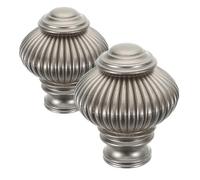 JECOMPRIS Lot De 2 Joints pour Tringle À Rideau Embouts Décoratifs pour Tringle À Rideau Embout Décoration De Fenêtre De Bureau en Plastique Gris