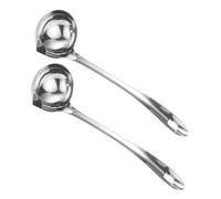 JECOMPRIS Lot De 2 Louches Séparatrices D'huile En Acier Inoxydable Avec Bec Verseur, Cuillères à Passoire Pour Cuisson De Soupe Et Graisse, Manches Ergonomiques, Filtre Ménager Pratique