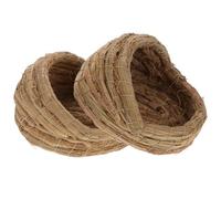 JECOMPRIS Lot de 2 Nids en Paille Tressée 15 Cm, Maison de Repos pour Poules Pondeuses, Lit de Couchage Naturel et Confortable pour Poullailler, Cage pour Petits Animaux, Pondoir Sécurisé