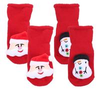 JECOMPRIS Lot de 2 Paires de Chaussettes Chaudes en Coton Épais pour Bébé 0-1 an Motif Noël Chaussettes D’Hiver Douces et Confortables pour -Nés