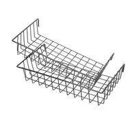 JECOMPRIS Lot de 2 Paniers Muraux en Fer Noir, Corbeilles Suspendues pour Panneaux Perforés, Organisateurs de Rangement Multifonctionnels Cuisine, Atelier et Maison, Accessoires