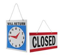 JECOMPRIS Lot de 2 Panneaux D'entreprise Pvc Double Face Rouge et Bleu Panneaux Ouverts/fermés pour Porte de Commerce Affichage Clair des Horaires D'ouverture Pratiques pour Bureau