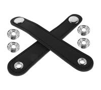 JECOMPRIS Lot de 2 Sangles de Soufflet pour Accordéon en Cuir Artificiel Noir, avec Boucles Robustes, Espacement des Trous 11,2 Cm, Accessoire pour Soufflet D'accordéon, pour Spectacles