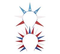 JECOMPRIS Lot de 2 Serrage-têtes Patriotiques Liberty en Plastique avec Étoiles Pailletées Rouges et Blanches, Taille Unique, pour Fête Nationale Américaine, Rassemblements Électoraux