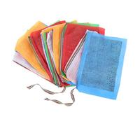 JECOMPRIS Lot de 20 Drapeaux de Prière en Soie, 7 Mètres de Long, 28x35 Cm, 5 Couleurs Vives, Décoration Extérieure pour Jardin et Lieux de Culte, Bannière Religieuse Traditionnelle