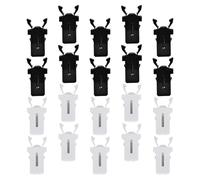 JECOMPRIS Lot de 20 Loquets à Clip Universels pour Poubelle en Plastique Noir et Blanc, Accessoires de Fixation Résistants à L'usure, Compatibles pour Poubelles de Maison et Bureau,