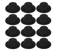 JECOMPRIS Lot de 20 Mini Chapeaux Hauts-de-Forme en Feutrine Noire Diamètre Intérieur 45 CM Accessoires Décoratifs pour Poupées Loisirs Créatifs Décorations de Noël et Figurines