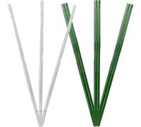 JECOMPRIS Lot de 200 Tiges de Fleurs Synthétiques en Papier et Fil de Fer, 24 Gauge, 40 Cm, Couleurs Vert et Blanc, Support DIY pour Décoration Mariage, Bouquets et Compositions Fleurie