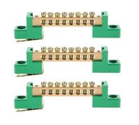 JECOMPRIS Lot de 3 Barres de Cuivre pour Bornier de Terre, Bloc de Bornes Électrique Fixe, Conception Compacte et Application Polyvalente pour Coffrets Électriques