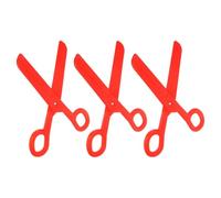 JECOMPRIS Lot de 3 Ciseaux Géants Rouges en Plastique pour Costumes Clown Accessoires Décoratifs de Scène pour Spectacles Bals Masqués et Fêtes Faux Ciseaux Performants pour Garçon et