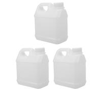 JECOMPRIS Lot de 3 flacons d'échantillons en plastique blanc avec couvercle anti-fuite - Récipient polyvalent de stockage de liquides de 1 L pour eau, huile, lait, colle et produits chimiques
