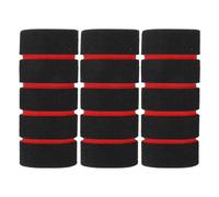 JECOMPRIS Lot de 3 Housses en Mousse Antidérapante pour Barre de Traction 100 Mm Noir et Rouge, Protection pour Barre D'haltérophilie et Accessoires de Fitness pour Salle de Sport à