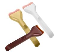 JECOMPRIS Lot de 3 Pinceaux à Fond de Teint Ultra-fins, Tête Plate Élargie de Langue, Poils Synthétiques Doux, Couleurs Café Beige Doré, Applicateur Précis pour Maquillage Liquide et
