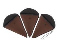 JECOMPRIS Lot de 3 Pochettes de Rangement Épaisses en Coton Marron pour Ocarina à 12 Trous, Paquet de Protection et Anti-Rayure, Léger et Portable pour Voyage et Transport D'instruments
