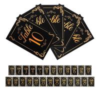 JECOMPRIS Lot de 31 Cartes de Numéro de Table de Mariage en Papier 10,2 X 15,3 Cm, Marque-places Noirs pour Placement Lors D’événements, Décoration Élégante pour Fête, Anniversaire