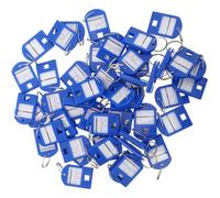 JECOMPRIS Lot de 35 Étiquettes Porte-clés Colorées Anneaux Brisés, Format Compact, Plastique Flexible Bleu, Accessoires pour Identification Clés, Étiquettes Suspendues Bureau et Rangement