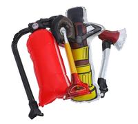 JECOMPRIS Lot de 4 Ballons Gonflables en Aluminium D'extincteur, Pelle, Hache et Borne D'incendie, Décorations de Fête Pompier, Ballon Fête Extincteur pour Anniversaire Thème Pompiers