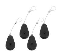 JECOMPRIS Lot de 4 Boîtes de Sécurité avec Verrou à Fil Rétractable 1 Mètre Câble de Sécurité Antivol Noir avec 2 Crochets de Verrouillage Protection Antivol pour Télécommande Bureau et