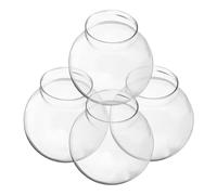 JECOMPRIS Lot de 4 Cloches en Verre Soufflé Transparentes pour Boule à Neige Diamètre 120 MM Hauteur 140 MM Dôme Protecteur Décoratif pour Créations DIY et Présentation D’Objets