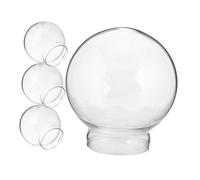 JECOMPRIS Lot de 4 Cloches en Verre Transparentes Ø65 Mm X 75 Mm Couvercles Dôme en Verre pour Boule à Neige, Boîte à Musique, Décoration Intérieure et Présentoir Protecteur Anti-poussière