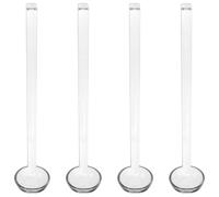 JECOMPRIS Lot de 4 louches à long manche : petites louches transparentes, cuillères en plastique pour servir les sauces, les soupes, les vinaigrettes, les bols à punch, les sauces, les cocktails,
