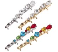 JECOMPRIS Lot de 4 Pinces à Cheveux Strass en Métal Strass Blanc et Coloré, Finition Brillante, Design Goutte D'eau, Accessoires pour Cheveux Femmes et Filles, Coiffure Mariage et Quotidien