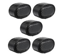 JECOMPRIS Lot de 5 Coussins de Montre en PU Carbone Noir Housse en Cuir, Oreillers Miniatures pour Présentoir Bijoux et Rangement Montres, Adaptés pour Vitrines et Collections Privées