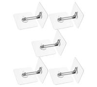 JECOMPRIS Lot de 5 Sets de Sets de Sangles de Sécurité pour Meubles en Acrylique et Acier Inoxydable Argenté, Chevilles Adhésives sans Perçage, Protection Anti-basculement pour Armoires