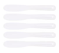 JECOMPRIS Lot de 5 Spatules à Maquillage en Silicone Blanc, Cuillères pour Masque Visage Grand Format, Outils de Beauté pour Mélanger et Appliquer Crèmes Hydratantes, Usage Domicile