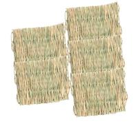 JECOMPRIS Lot de 5 Tapis en Paille Tissée pour Petits Animaux, Taille Petite, Tapis Rafraîchissant et Isolant Quatre Saisons pour Lapins, Hamsters, Cochons D’Inde - Litière Naturelle
