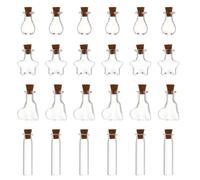JECOMPRIS Lot de 50 Mini Bouteilles en Verre Transparent 10 ML avec Bouchons en Liège 5 Formes Variées Pots à Souhaits DIY pour Décoration Intérieure et Bijoux
