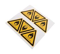 JECOMPRIS Lot de 6 Autocollants de Sécurité Triangulaires «attention Incendie» en Vinyle Réfléchissant, Grand Format, Imperméables, pour Panneaux D’avertissement Industriels et Équipements
