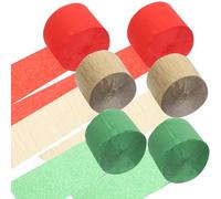JECOMPRIS Lot de 6 Banderoles en Papier Crépon Coloré 25 M 3 Couleurs Festives Décorations de Fête pour Noël Anniversaire et Mariage Papier Froissé Art et Loisirs Créatifs