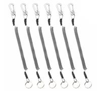 JECOMPRIS Lot de 6 Cordons à Ressort Anti-Perte pour Pêche 1,5 M, Lanières Élastiques Noires, Accessoires Pratiques pour Canne à Pêche, Randonnée et Activités Plein Air