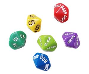 JECOMPRIS Lot de 6 Dés Numériques Colorés en Plastique Mini Dés Portables Valeurs Unités Dizaines Centaines Milliers Dix-milliers Cent-milliers de Jeu pour Soirées et Jeux Couleur Aléatoire