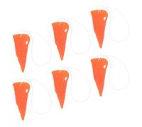 JECOMPRIS Lot de 6 Nez de Carotte en Vinyle Réutilisable pour Déguisement de Bonhomme de Neige, Accessoire de Cosplay Hiver et Noël, Petit Nez Long Orange pour Activités Manuelles Festives