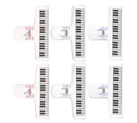 JECOMPRIS Lot de 6 Pinces pour Partitions de Musique en Acrylique Transparent Forte Prise et Vue Dégagée, pour Piano et Répétitions en Extérieur Venteuse