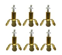 JECOMPRIS Lot de 6 Porte-mèches en Cuivre Doré à Trois Pieds 3 Cm X 2,7 Cm Mèches Intégrées, Support de Lampe pour Chandelle, Outil de Centrage pour Décoration Maison et Bougies Bouddhistes