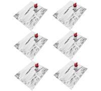 JECOMPRIS Lot de 6 Sachets de Boisson pour Vin 2l Réutilisables avec Valve à Levier, Facile à Nettoyer, pour Conservation et Transport Lors de Fêtes et Rassemblements