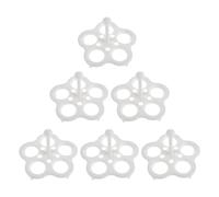 JECOMPRIS Lot de 6 Supports pour Cuisson Vapeur D'œufs, Grilles Rondes 5 Trous en Plastique Résistant la Chaleur, Compatibles Casseroles et Poêles, Accessoires Compacts pour Cuisson Vapeur