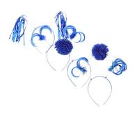 JECOMPRIS Lot de 8 Serrage-têtes à Pompons Bleu Foncé, Accessoires de Coiffure pour Femmes, Bandeaux Légers et Confortables pour Fêtes, Anniversaires, Mariages et Soirées Costumées