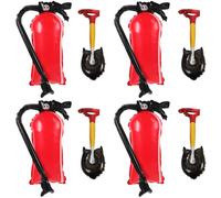 JECOMPRIS Lot de 8 Set de Ballons Gonflables Décoratifs pour Fête Pompiers - 4 Extincteurs 4 Pelles à Feu en Aluminium - Accessoires Légers Réutilisables, Thème Pompiers Anniversaire