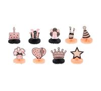 JECOMPRIS Lot de 9 Décorations en Papier Nid d'abeille Multicolores Ornements de Fête d'anniversaire pour Centre de Table Décorations Anniversaire Créatives et Réutilisables pour