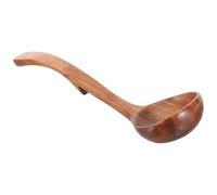 JECOMPRIS Louche à Soupe en Bois D'acacia avec Long Manche et Crochet Arrière, Cuillère Résistante la Chaleur pour Servir et Mélanger Cuisine