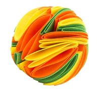 JECOMPRIS Mâcher pour Chien Rond, Feutre, Lavable, Résistant | Balle à Renifler pour Chiens, Surface Lisse avec Protubérances et Rainures, pour Chiots et Chiens